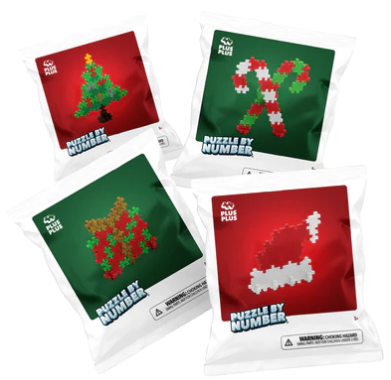 Plus-Plus Puzzle by Number Holiday Foil Bag - Present