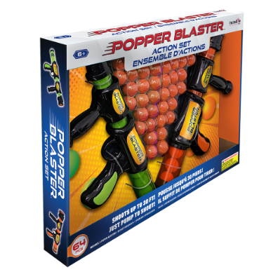 Popper Blasters Set - 2 Guns w/60 Balls