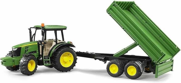 John Deere 5115 M with tipping trailer