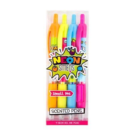 Smens Pens, Scented, Neon, Gel Ink - 4 pens